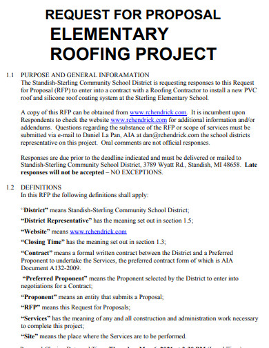 elementary roofing proposal