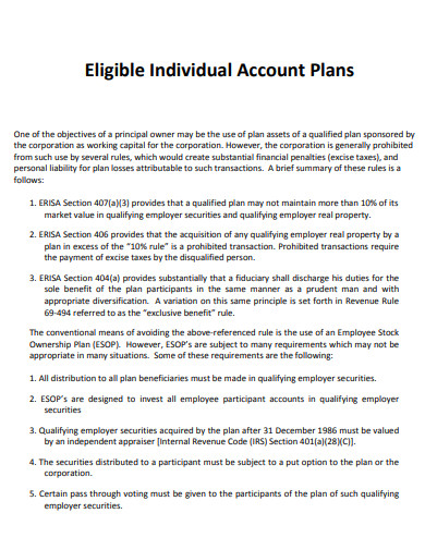 eligible individual account plan