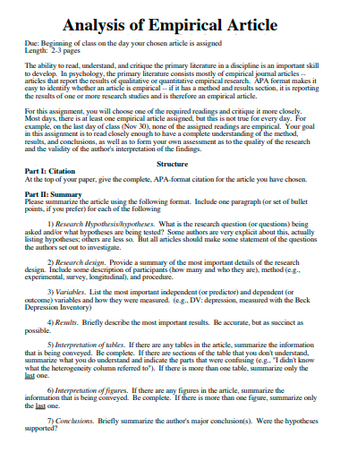 FREE 10 Article Analysis Samples In PDF