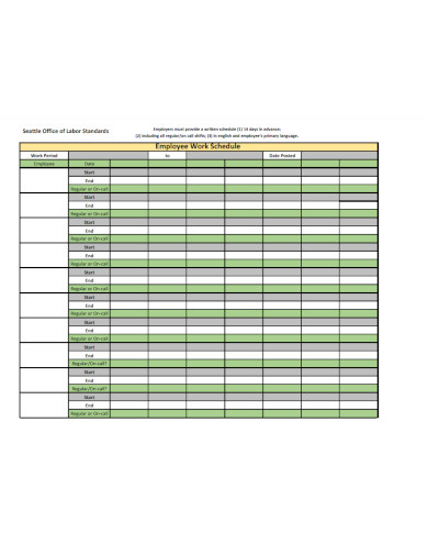 employee staffing schedule template