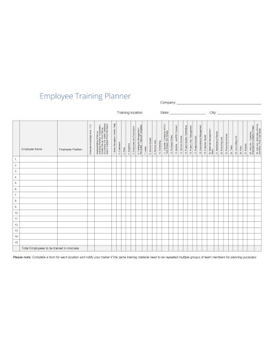employee training planner