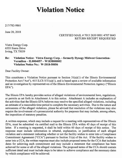 environmental protection violation notice