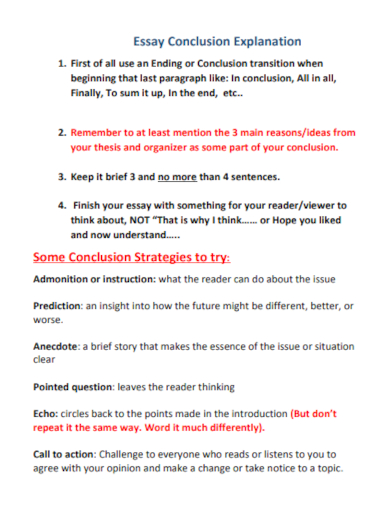essay strategy conclusion