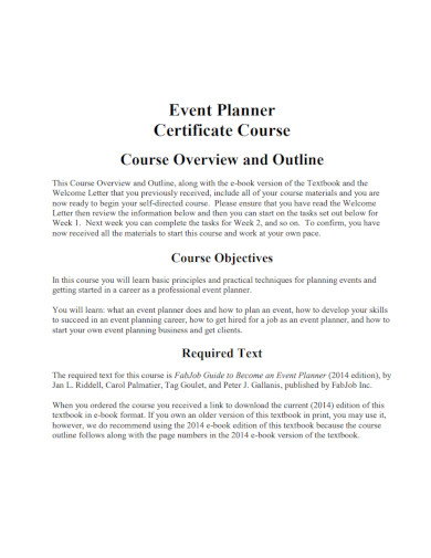 event planner certificate course1
