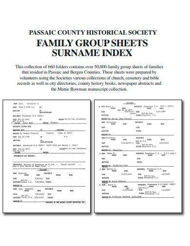 family group sheet surname index