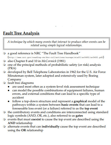 fault tree analysis template
