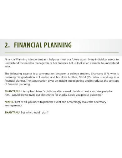 finance planner template