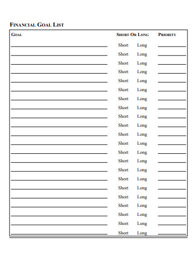 FREE 10 Goal List Samples In PDF FREE 10 Goal List Samples In PDF
