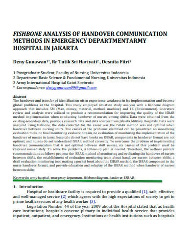 fishbone analysis of handover communication