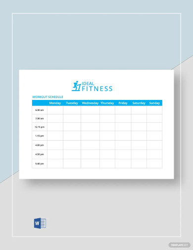 fitness workout schedule