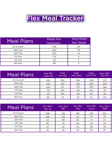 flex meal tracker