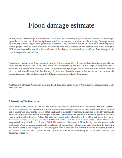flood damage estimate