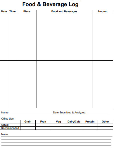 FREE 10+ Food Log Samples in PDF