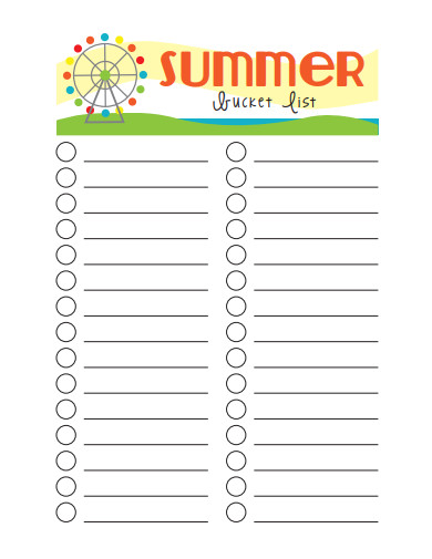 formal summer bucket list