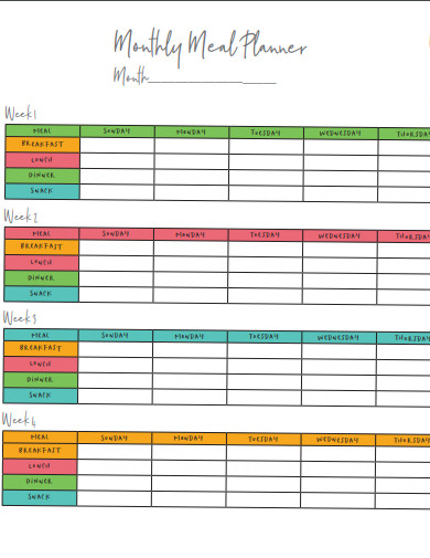 free monthly meal planner