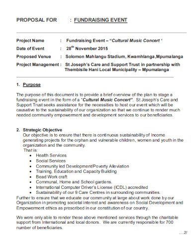 FREE 10 Fundraising Proposal Samples In PDF
