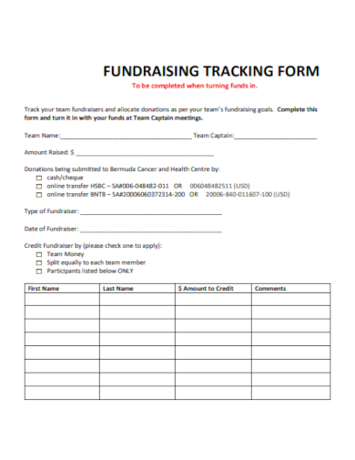 fundraising goal tracker form