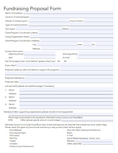 fundraising proposal form