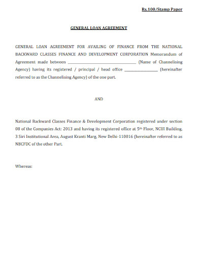 general family loan agreement
