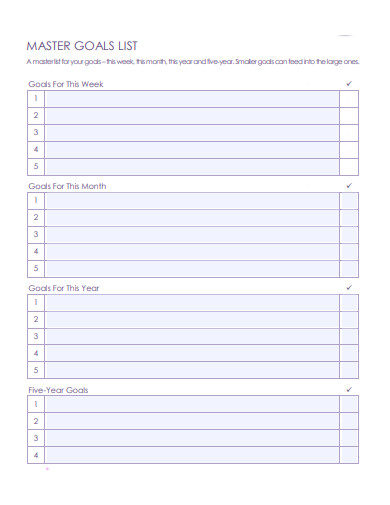 FREE 10 Goal List Samples In PDF FREE 10 Goal List Samples In PDF