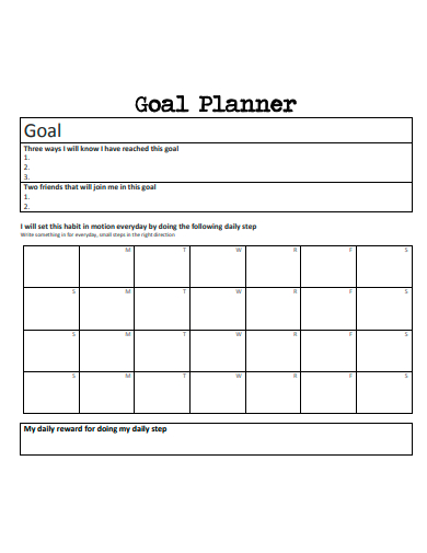 goal planner example