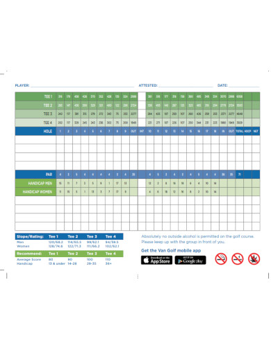 golf course scorecard