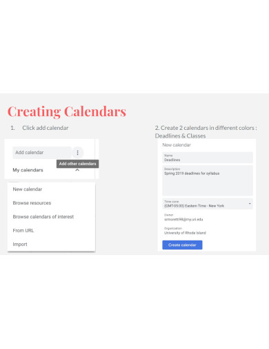 google calendar planner