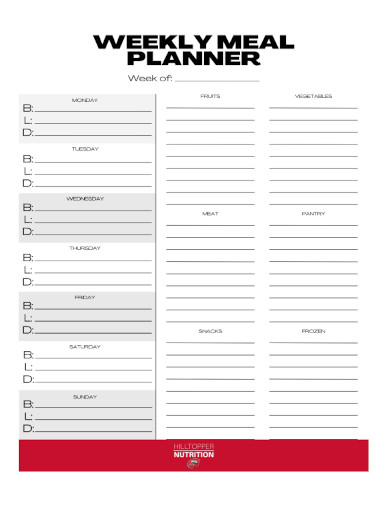 grocery store meal planner