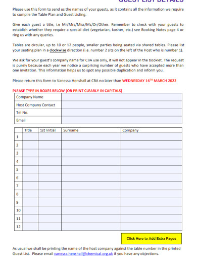 guest list details 