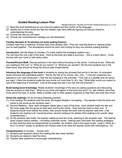 guided reading lesson plan for teachers
