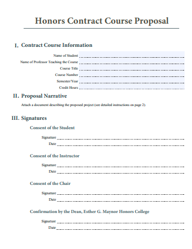 honors contract course proposal