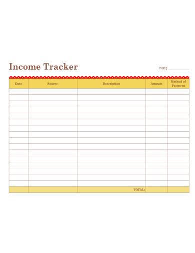 income tracker format
