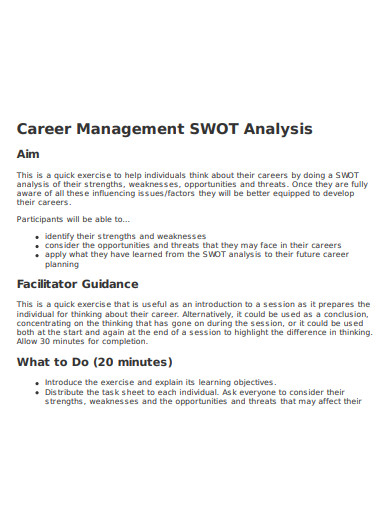 individual career management swot analysis