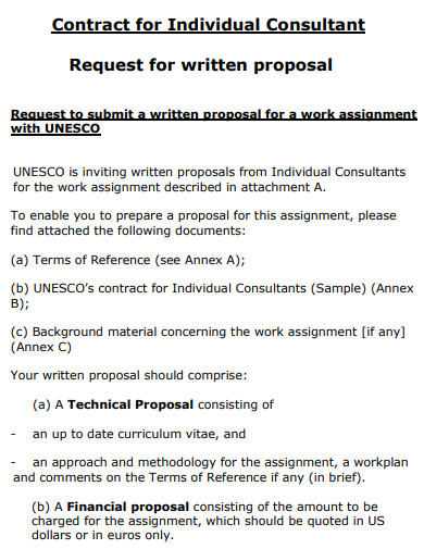 individual consultant proposal
