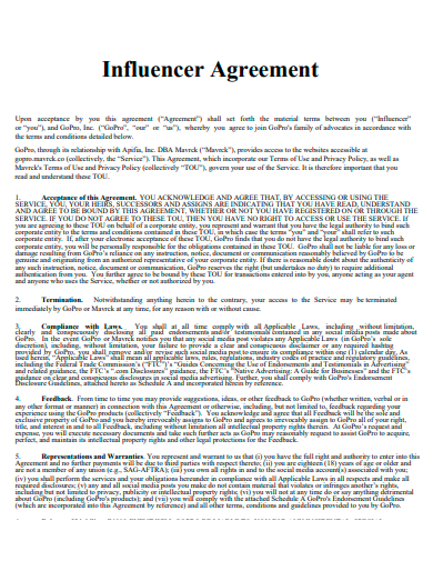 influencer agreement in pdf
