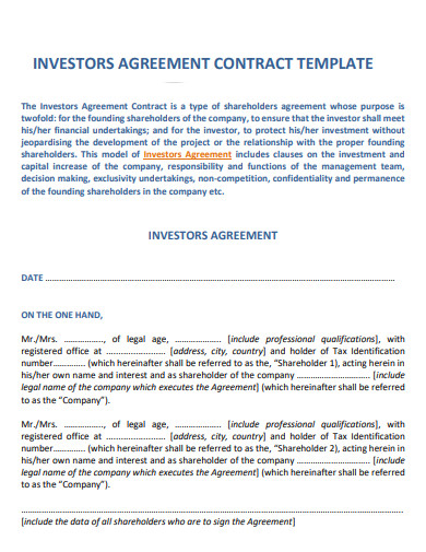 investor agreement contract