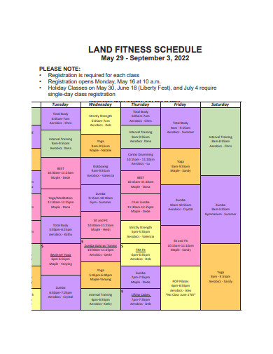 land schedule formal