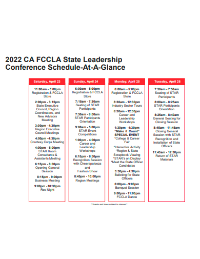 leadership conference schedule