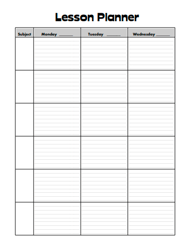 lesson planner template