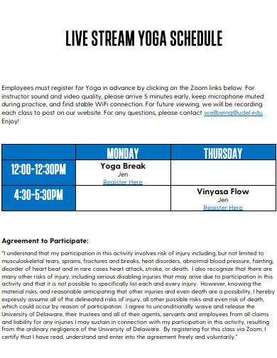 live stream yoga schedule