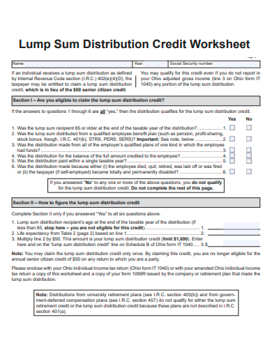 lump sum distribution credit worksheet