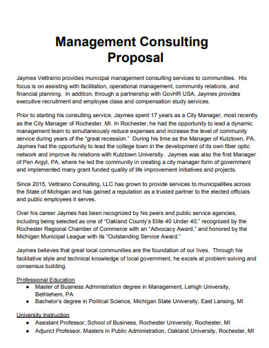 management consulting proposal