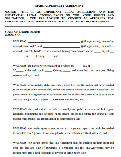 marital settlement agreement form