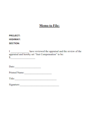 memo of compensation to file