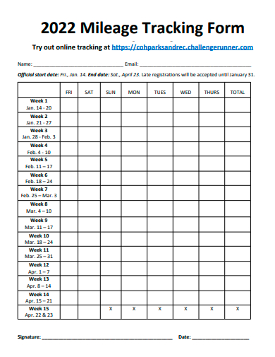 mileage tracking form