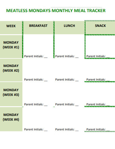 monday meal tracker