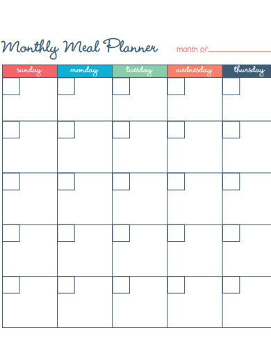 monthly meal planner example
