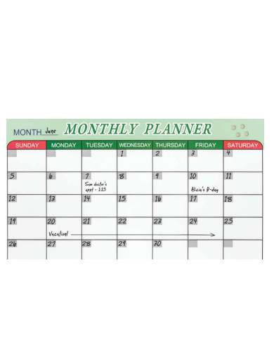 monthly planner board