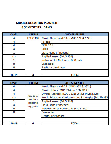 music education planner