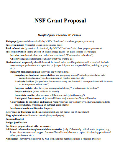 nsf grant proposal